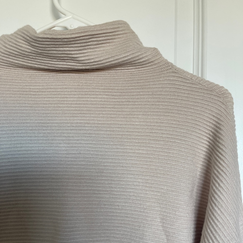 Ribbed Cream Mock Neck Sweater
